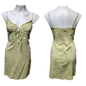 New Peach Love California dress Women's medium Lime green zipper corset smocking